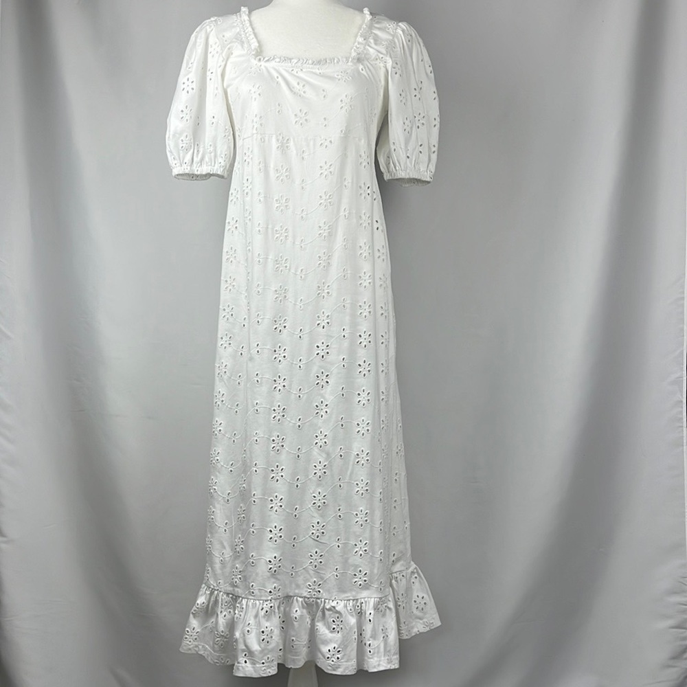 ASOS Design Maternity White Eyelet Puff
Sleeve Dress